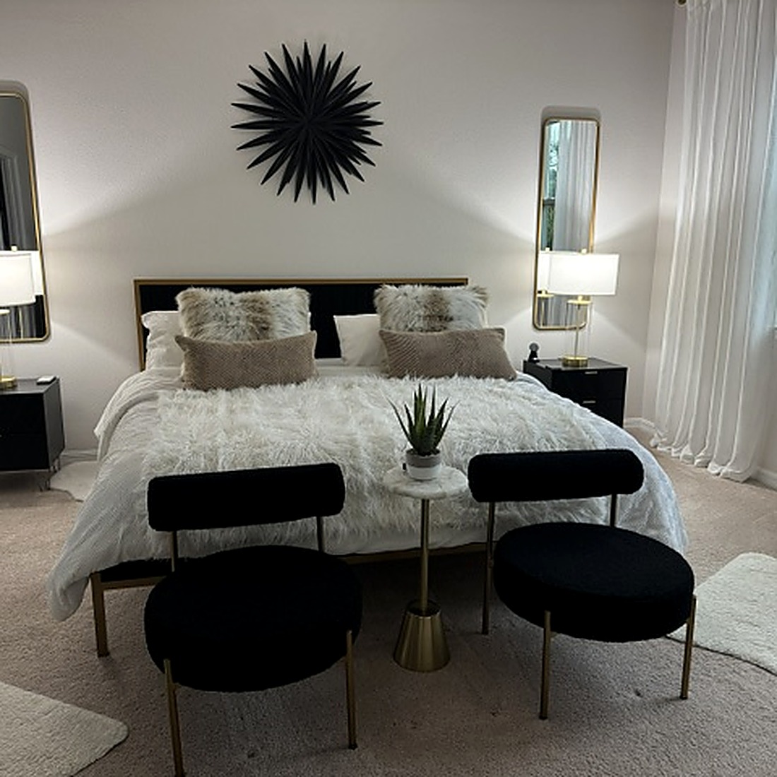 Hollywood Glam style bedroom designed by Next Level Design
