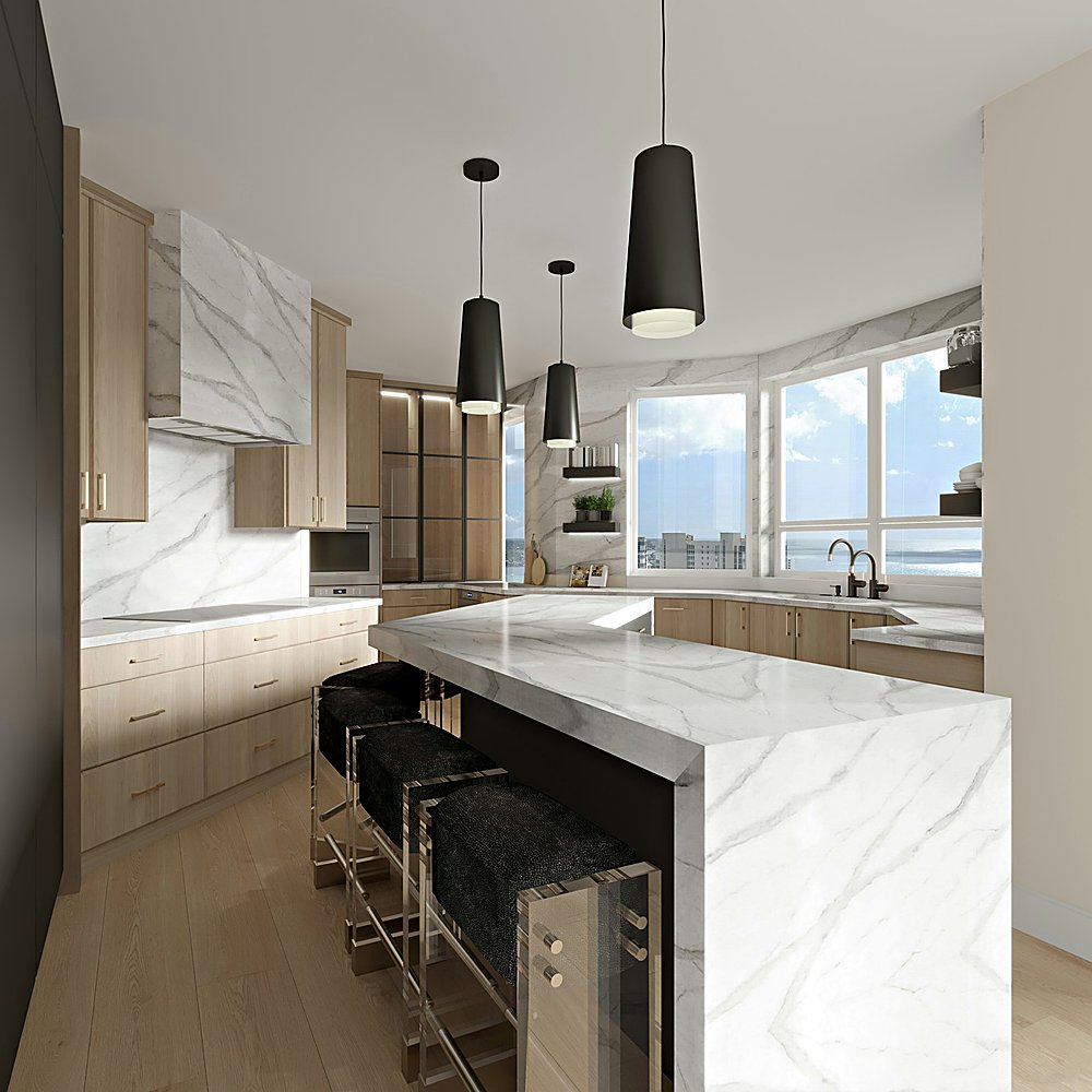 Coastal style kitchen designed by Next Level Design