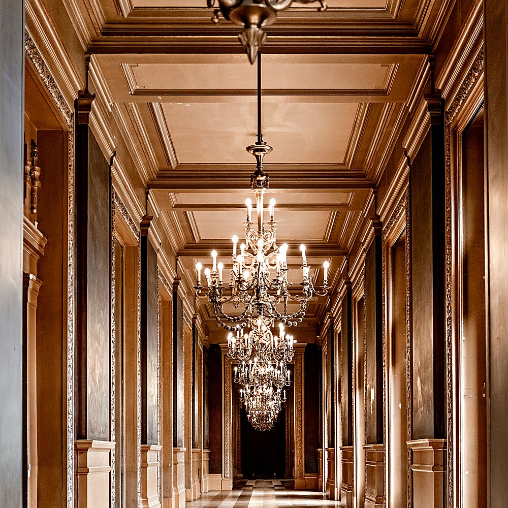 Hollywood Glam style entryway designed by Next Level Design
