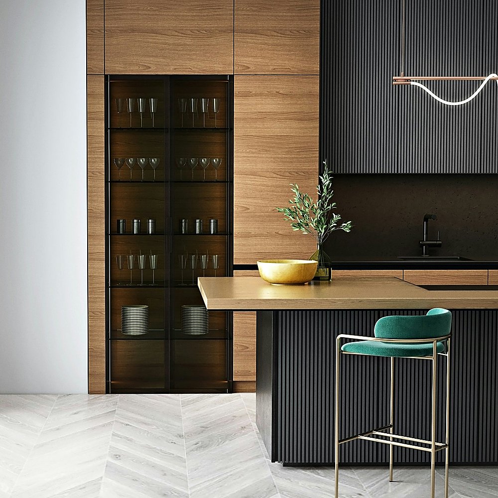 Hollywood Glam style kitchen designed by Next Level Design