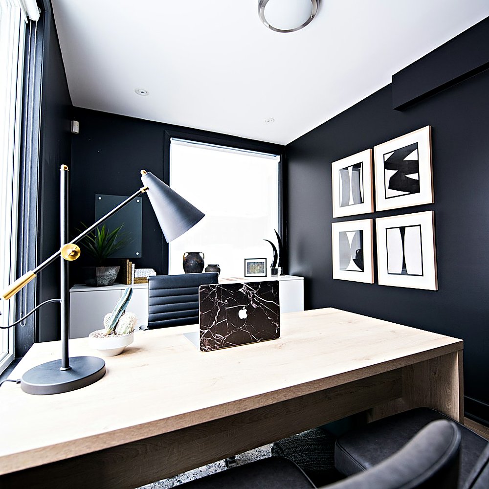 Hollywood Glam style office designed by Next Level Design