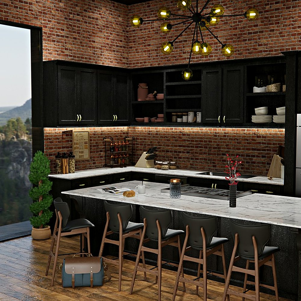 Industrial style kitchen designed by Next Level Design