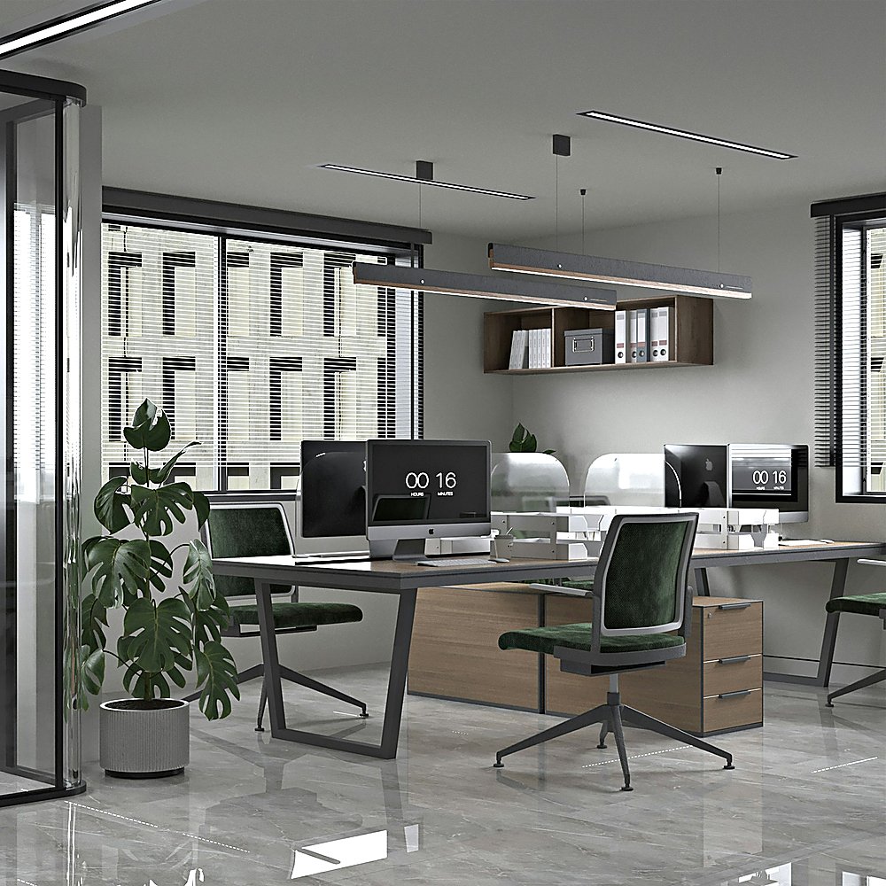 Industrial style office designed by Next Level Design