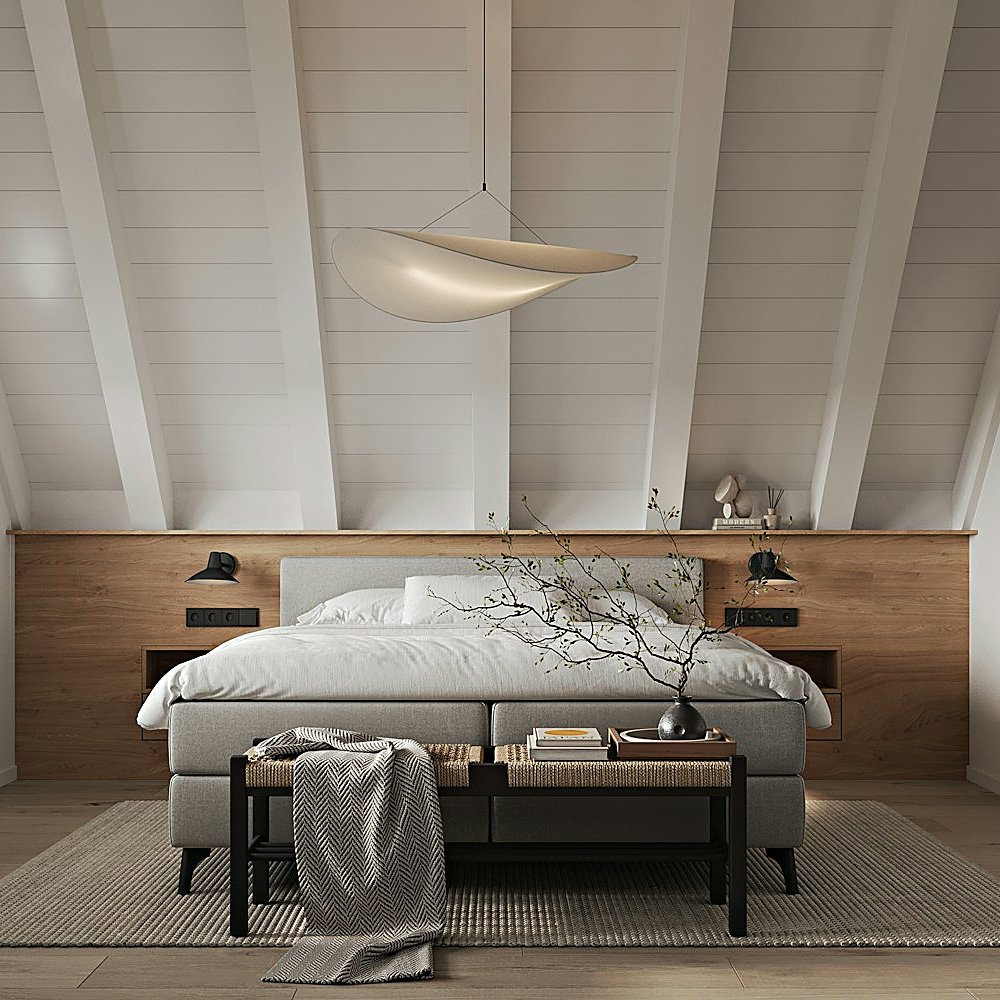 Japandi style bedroom designed by Next Level Design