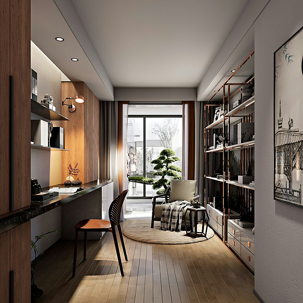 Japandi style office designed by Next Level Design