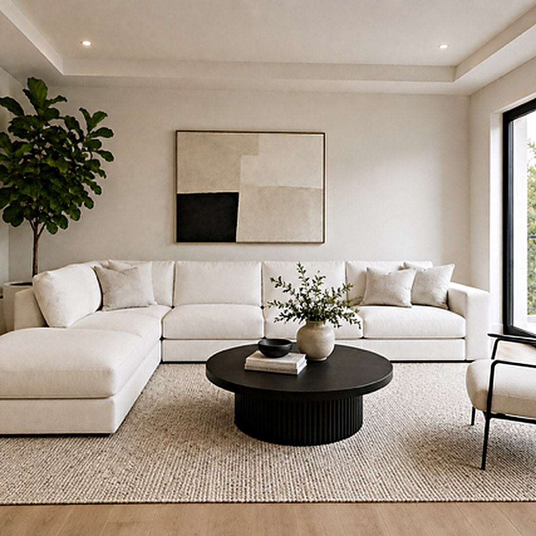 Warm Modern style living room designed by Next Level Design