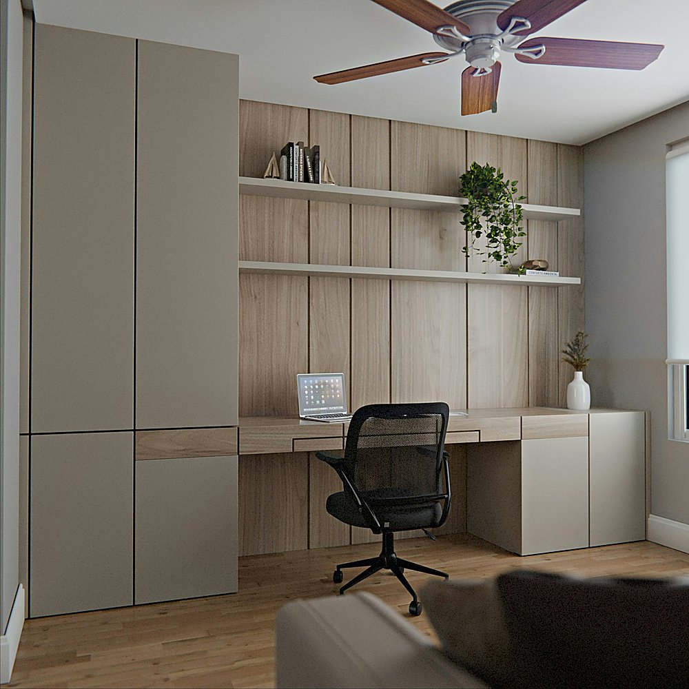 Organic Modern style office designed by Next Level Design