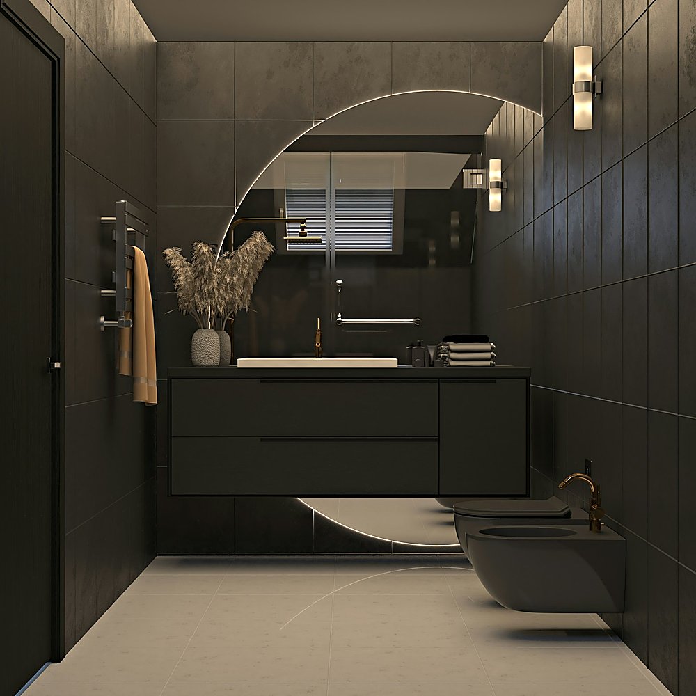 Warm Modern style bathroom designed by Next Level Design